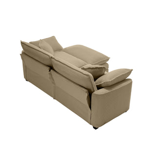 Oversized Modular Cushion Sofa With Ottoman, Low Back, Deep Seating Sofa Set