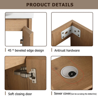 Freestanding Bathroom Vanity & Sink, Soft Close Doors