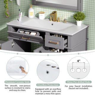 Modern Bathroom Vanity With Ceramic Sink, Soft Close Storage Cabinet