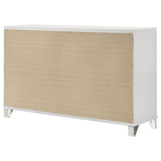 9 Drawer Dresser Cabinet With Picture Framed Fronts - White