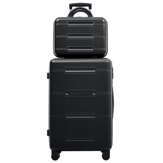 6 Piece Lightweight Hardshell Luggage Set With Double Spinner Wheels, Password Lock
