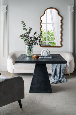 Wood Mirror With Unique Frame - Brown