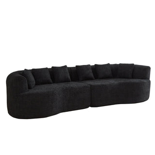 Curved Sectional Sofa With 6 Pillows