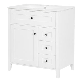 Bathroom Vanity With Sink, 3 Drawers And Adjustable Shelf