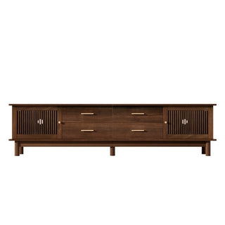TV Stand For 85" TVs, 4 Smooth Glide Drawers - Walnut
