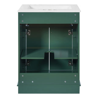 Bathroom Vanity With Integrated Sink, 2 Door Cabinet With Tip Out Drawer, Rectangular Design
