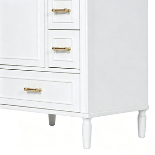 Modern Bathroom Vanity With Sink, Soft Close Doors, 3 Drawers