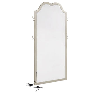 Colwood - Full Floor Mirror With LED Lighting And Storage Hooks - Silver