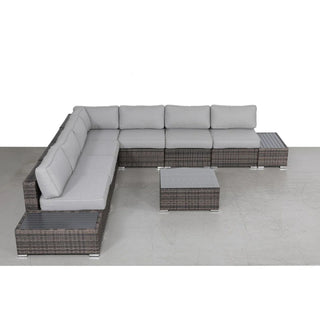 Wicker Sectional Seating Group With Cushions