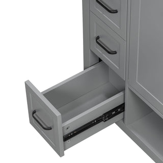 Bathroom Vanity With Sink Top, Bathroom Vanity Cabinet With 2 Doors And 2 Drawers, Open Shelf