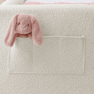 Cute Rabbit Ear Upholstered Platform Bed Frame With Safety Rail