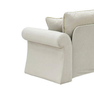 Sofa With Rolled Arms, 3 Seater Couch, Living Room Accent