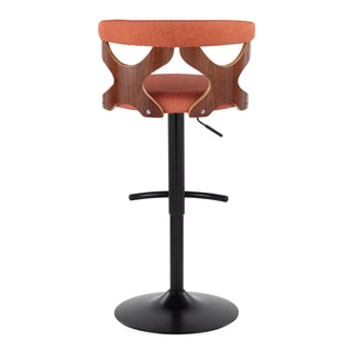 Gardenia - Contemporary Adjustable Barstool With Swivel With Rounded T Footrest (Set of 2)