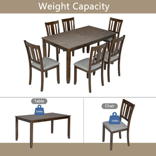 Kitchen Dining Set, Rectangular Dining Table With Upholstered Chairs