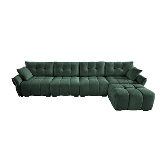 Sofa Set With Ottoman And Pillows, Textured, High Resilience Cushions