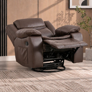 Rocker Recliner Chair With Manual Recline And 360° Swivel Base