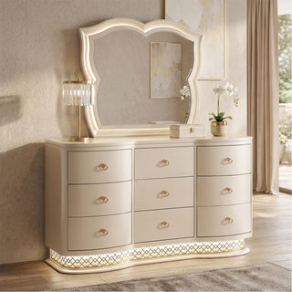 Flora - Framed Mirror With LED Lighting (Dresser Not Included) - Champagne