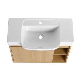 Wall Mounted Bathroom Vanity With Sink & Soft Close Door