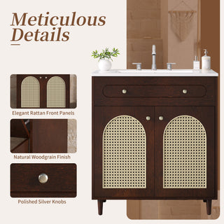Modern Bathroom Vanity With Sink, Cabinet With Adjustable Shelf