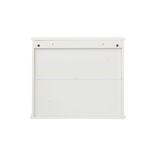 Louvered Double Door Wall Mounted Bathroom Cabinet - White