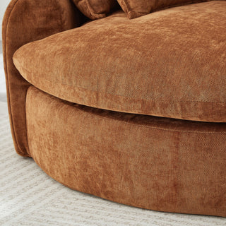 Modern Round Chaise Sofa With 8 Throw Pillows