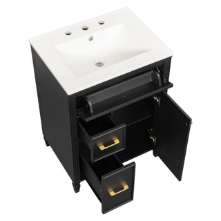 Freestanding Bathroom Vanity With Sink, Soft Close Door, Tip Out Drawer
