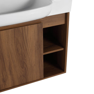 Wall Mounted Bathroom Vanity With Sink & Soft Close Door