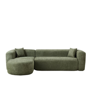 L - Shape Boneless Cloud Couch With 2 Throw Pillows For Living Room