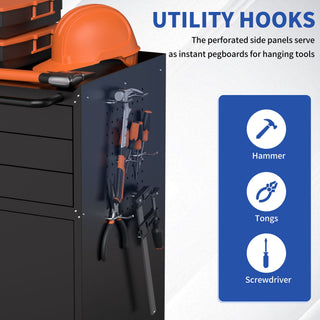 Rolling Tool Cabinet Heavy Duty Garage Storage With Lockable Doors & Drawers