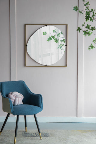 Poppy Mirror With Metal Frame Contemporary Design For Bathroom, Entryway Wall Decor