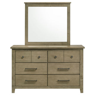 Pelton - 6 Drawer Dresser With Mirror - Oak
