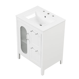 Modern Bathroom Vanity With Sink, Cabinet With 2 Drawers And Door, Adjustable Shelf