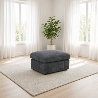 Oversized Ottoman Footrest Extra Seat Living Room - Dark Gray