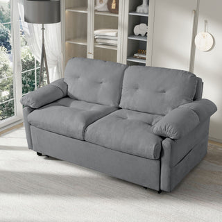 Convertible Pull Out Sofa Bed Queen Size, 3 In 1 With Side Storage