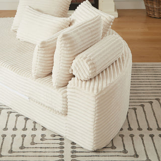 Semi Circular 2 In 1 Sofa Bed With Neck Pillow And Throw Pillows