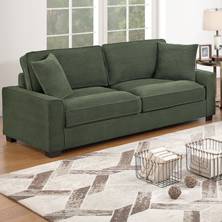 Sofa & Loveseat 2 Piece Set With Accent Pillows - Forest Green