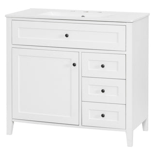 Bathroom Vanity With Sink, Cabinet With 3 Drawers And Adjustable Shelf