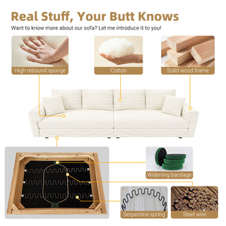 Deep Seat Convertible Sofa With Soft Pillows And Ottomans