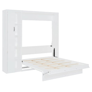 Murphy Wall Bed With Shelves, Wardrobe And LED Lights