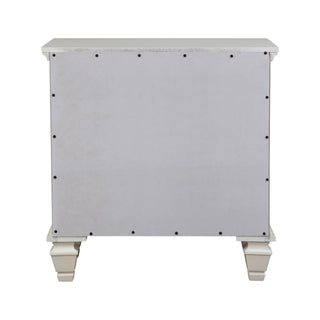 Cottage 3 Drawer Nightstand With Pull Out Tray - Cream White