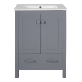 Bathroom Vanity With Integrated Undermount Ceramic Sink, 2 Doors And 1 Drawer, Soft Close Hinges