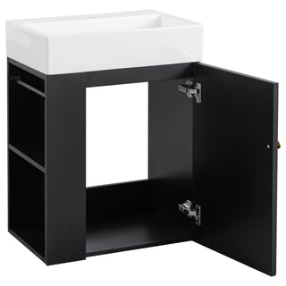 Modern Bathroom Vanity With Sink, Diamond Pattern Doors