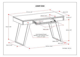 Lowry - Desk - Distressed Charcoal Brown