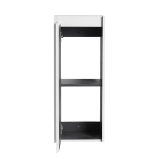 Modern Wall Mounted Bathroom Vanity With Resin Sink And Side Cabinet - Brown Ebony