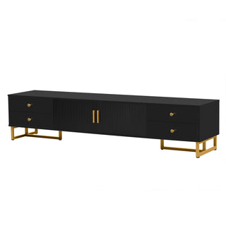 TV Media Console Table, TV Stand With Storage For Living Room - Black
