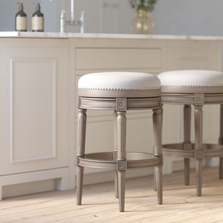 Rustic Elegance Backless Swivel Stool