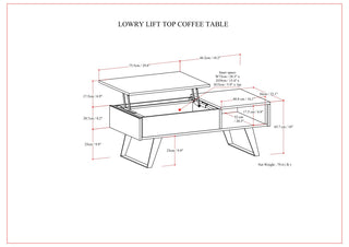 Lowry - Lift Top Coffee Table - Distressed Charcoal Brown
