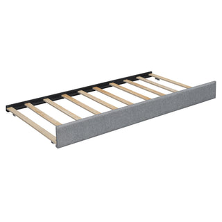 Upholstered Platform Bed With Reading Lights, Drawers, Trundle And Shelves