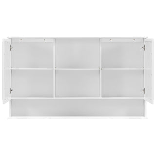 Wall Mounted Bathroom Medicine Cabinet With Double Mirrored Doors