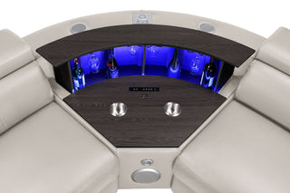 Nova - Sectional With Bluetooth Speaker, LED And Lifting Wine Cabinet